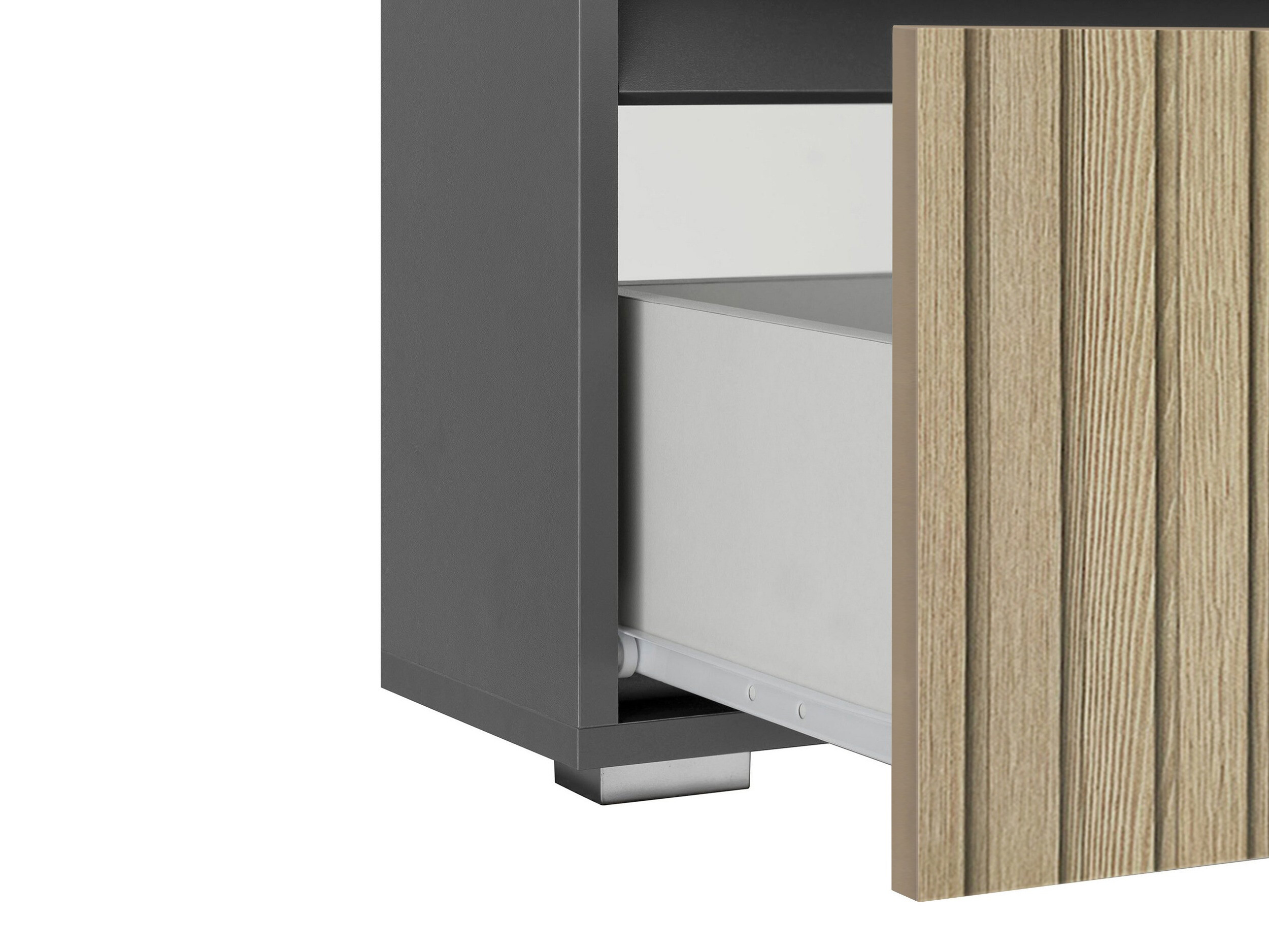 Pastatoma vonios spintelė praustuvui Soncamu 110 (Antracitas + Šviesus ąžuolas)