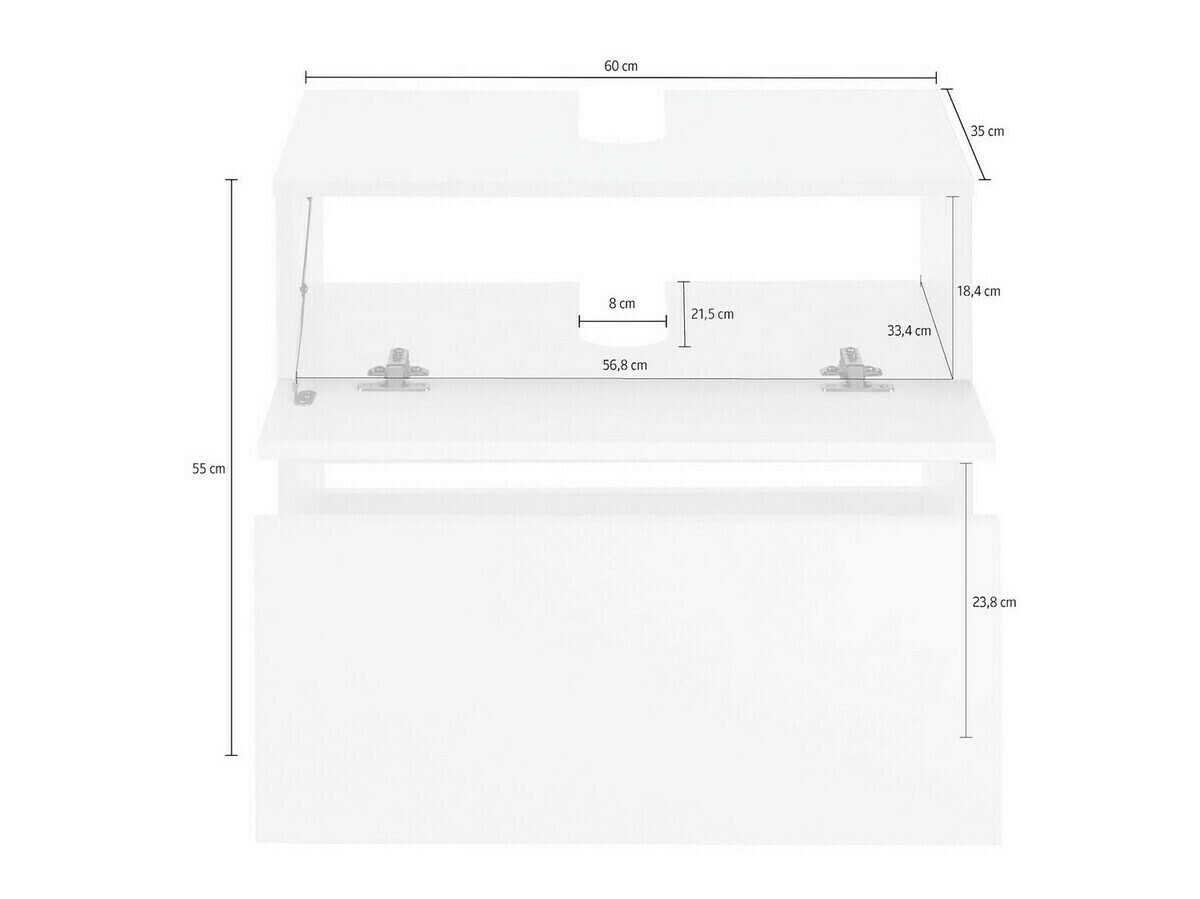 Pastatoma vonios spintelė praustuvui Soncamu 110 (Antracitas + Šviesus ąžuolas)