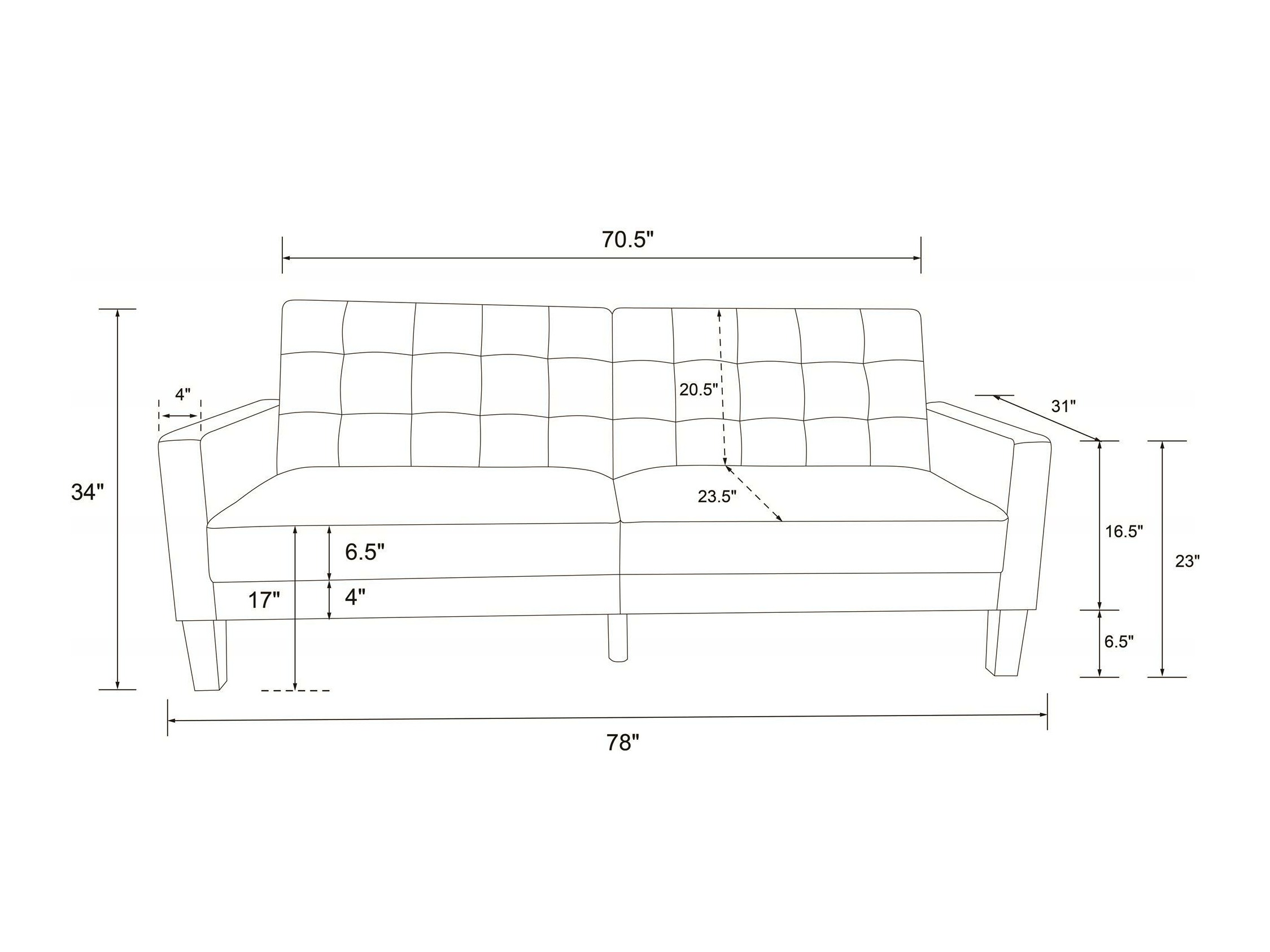 Sofa lova Tulsa 128 (Pilka)