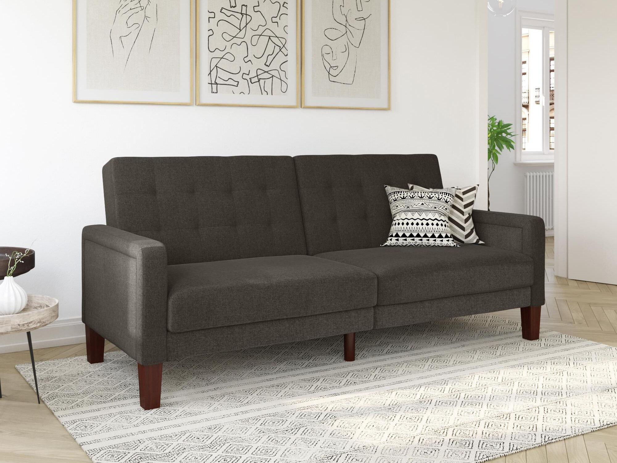 Sofa lova Tulsa 128 (Tamsi pilka)