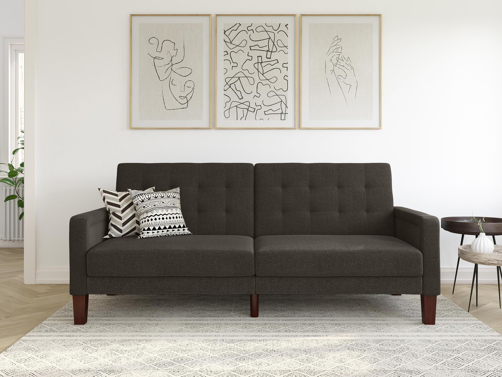 Sofa lova Tulsa 128 (Tamsi pilka)