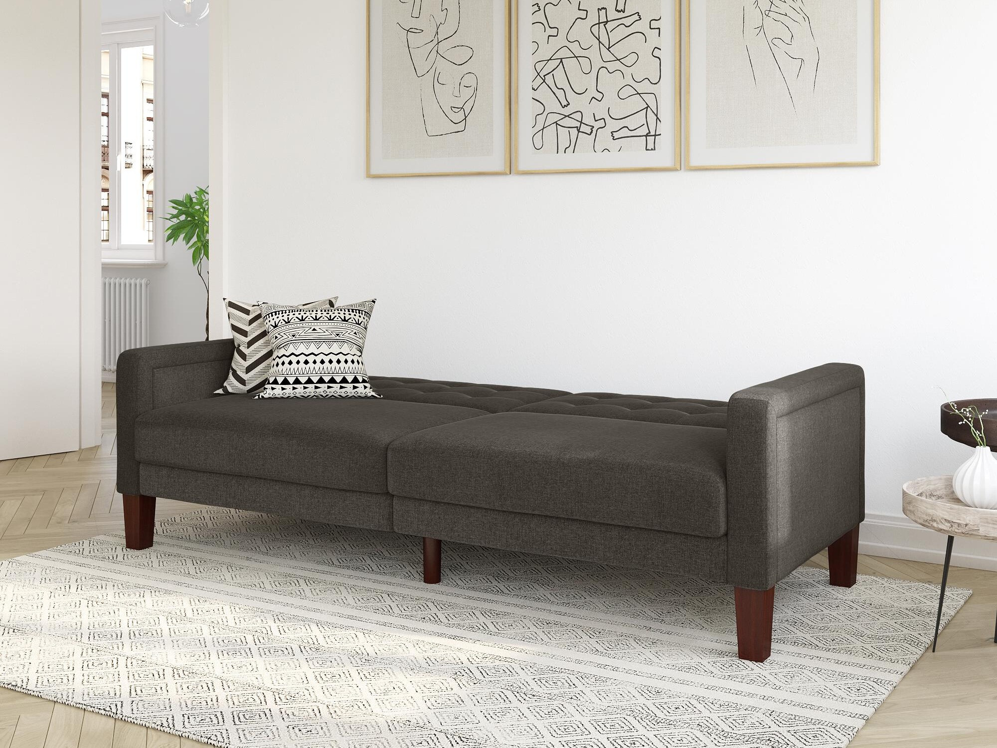 Sofa lova Tulsa 128 (Tamsi pilka)