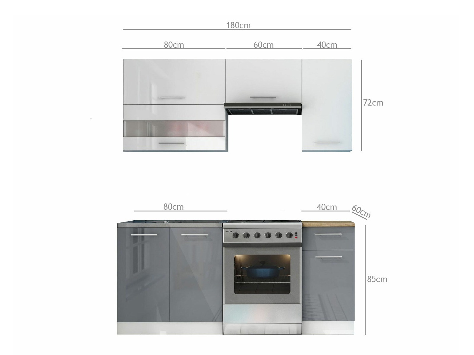 Modulinis virtuvės komplektas Tiffa Mix 100
