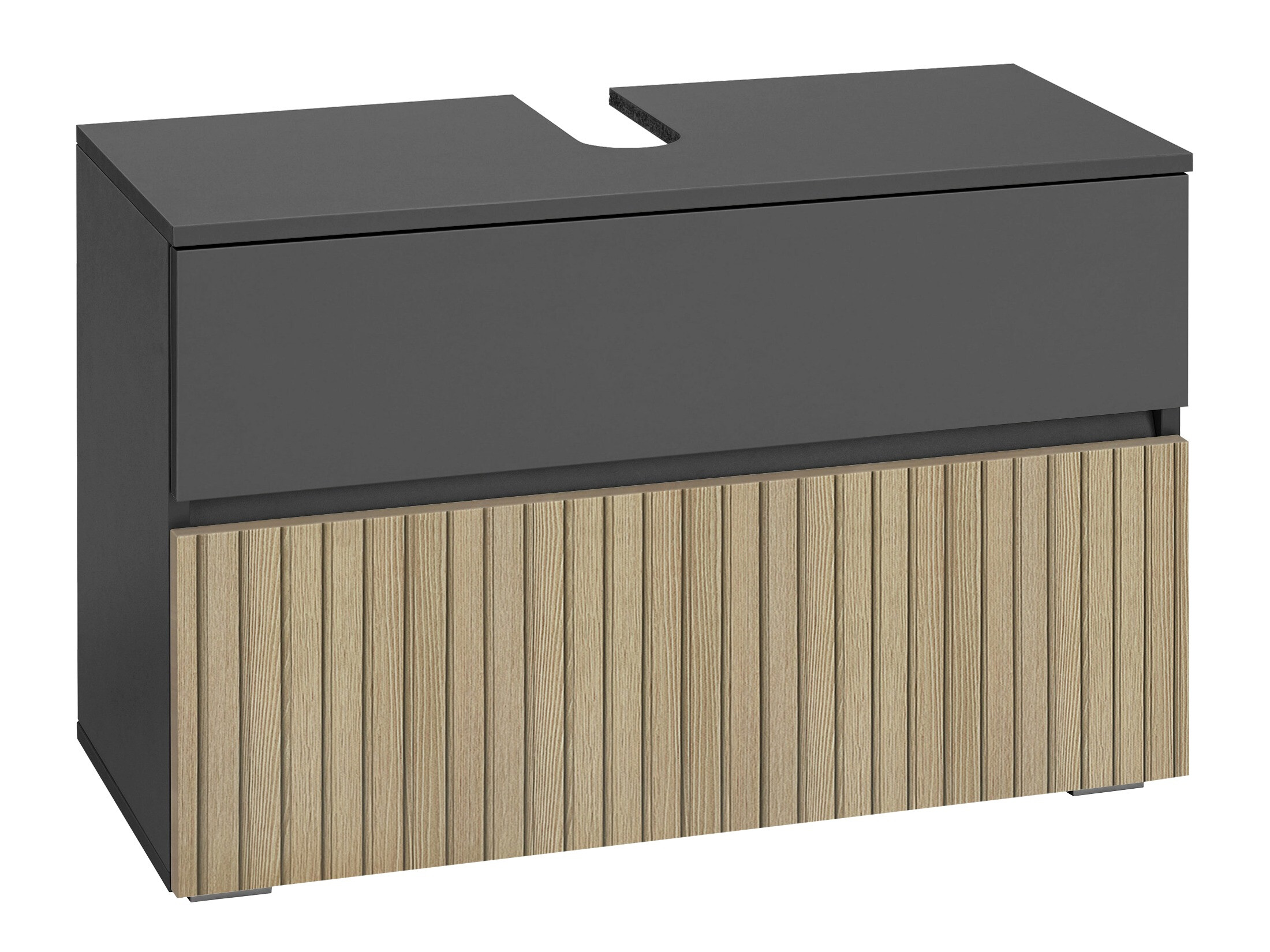 Pastatoma vonios spintelė praustuvui Soncamu 109 (Antracitas + Šviesus ąžuolas)