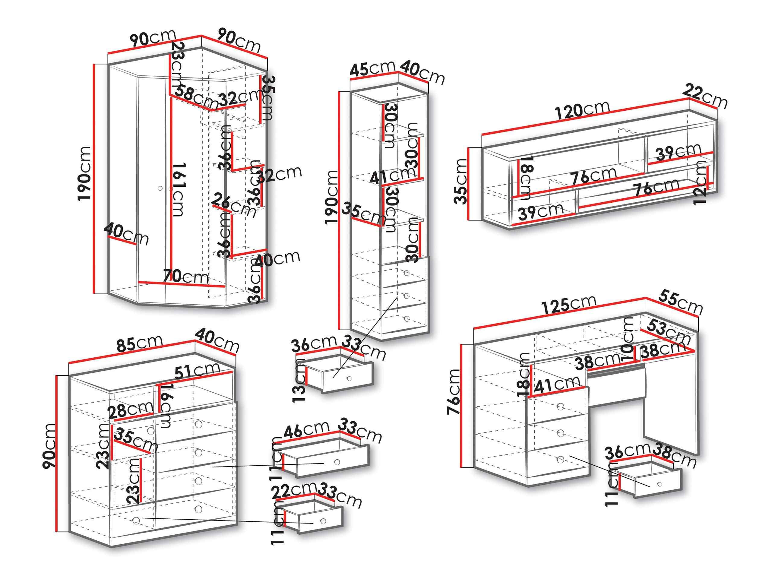 Baldų komplektas Tesmonu 117