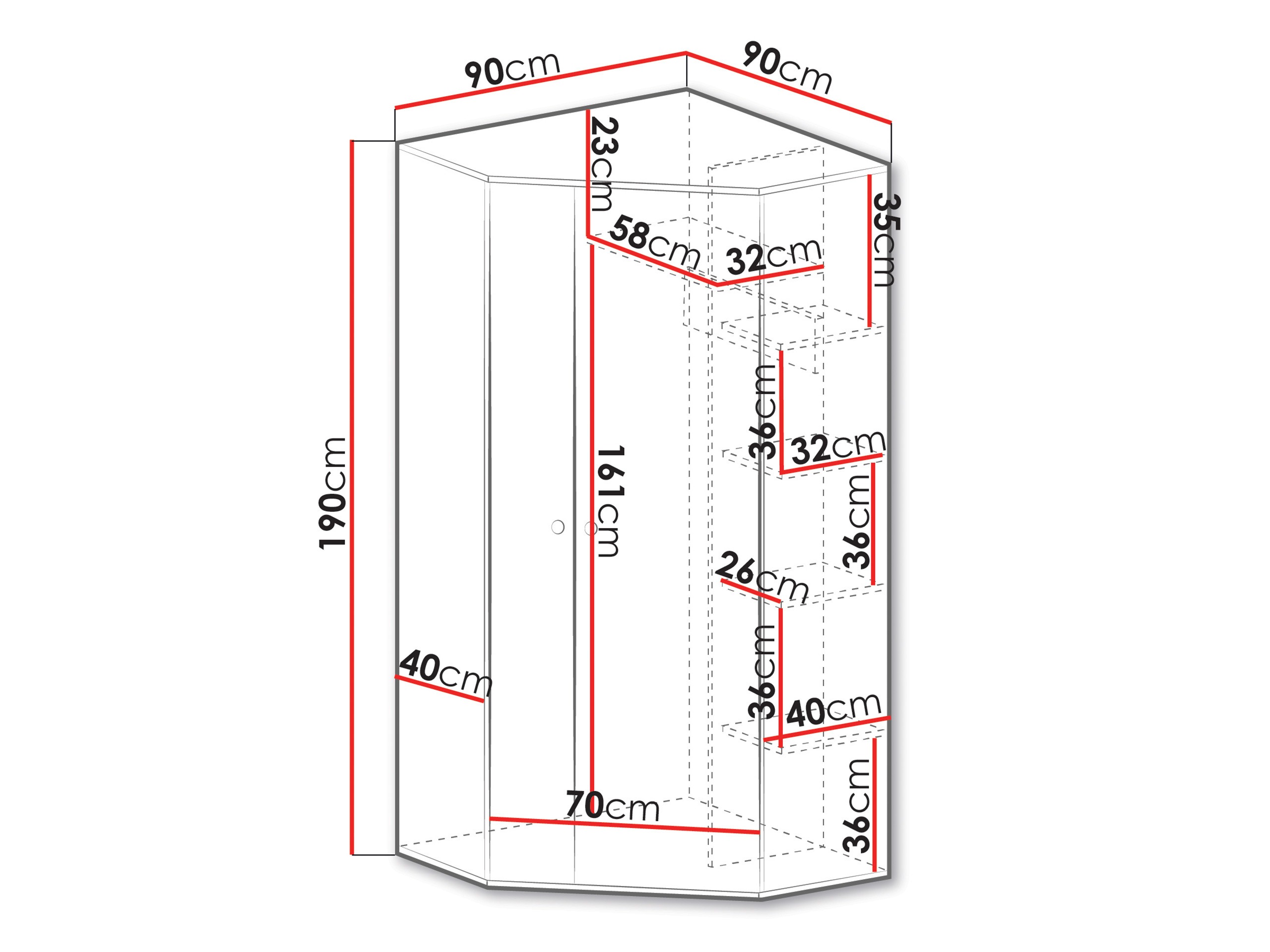 Kampinė spinta Tesmonu 101