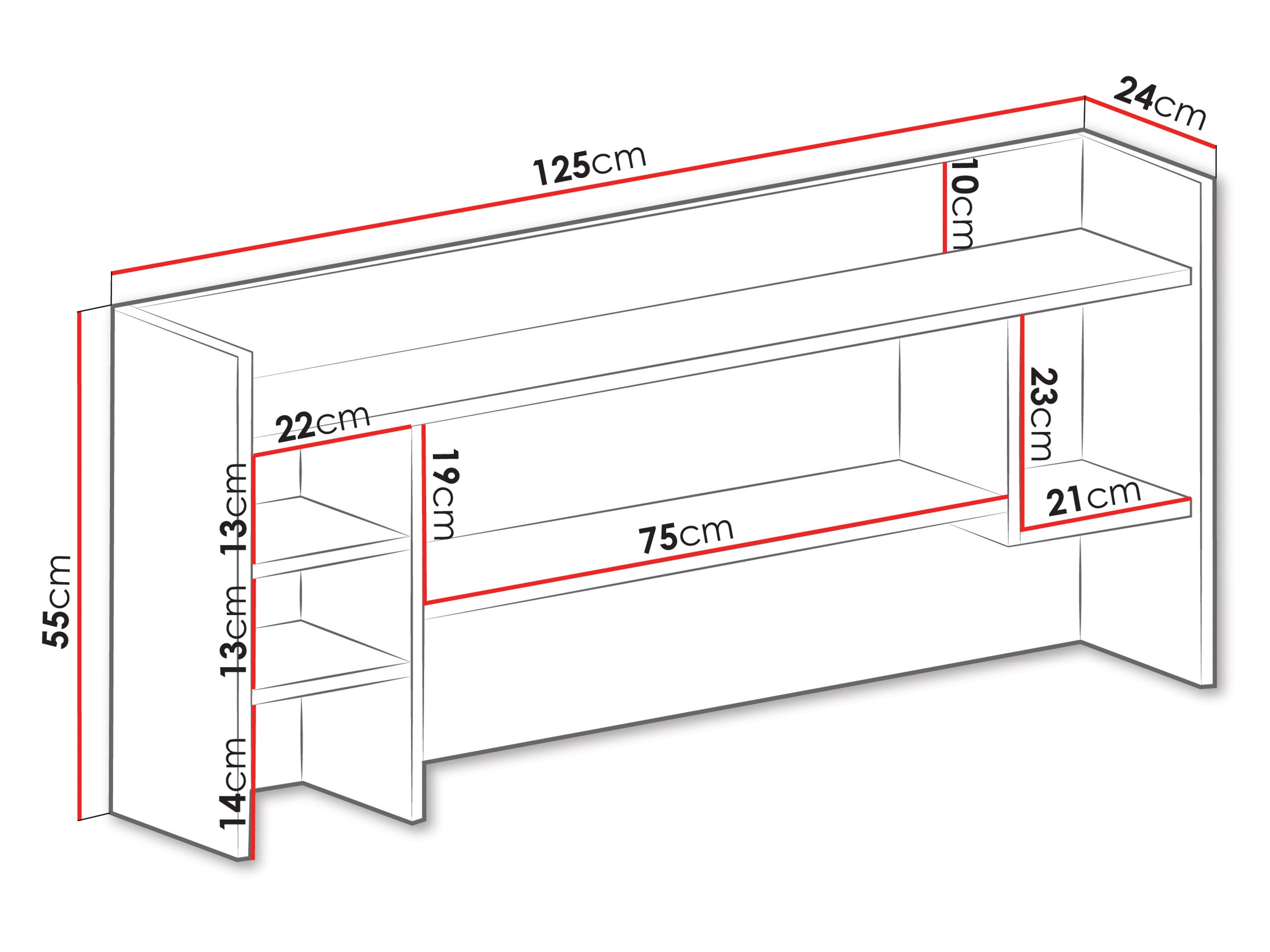 Pakabinama lentyna Camteso 109 (Balta + Ąžuolas + Turkis)