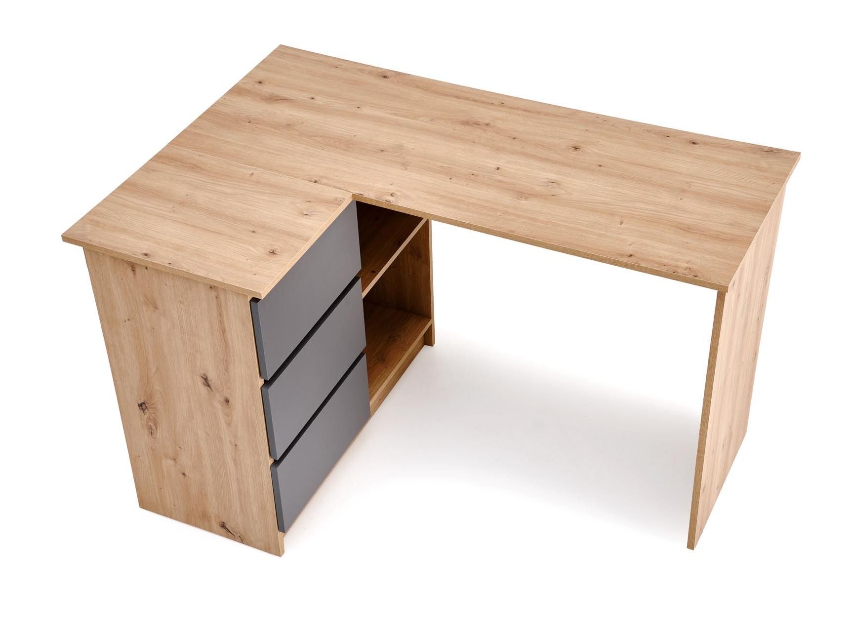 Kampinis darbo stalas Houston 1950 (Grafitas + Artisan ąžuolas)