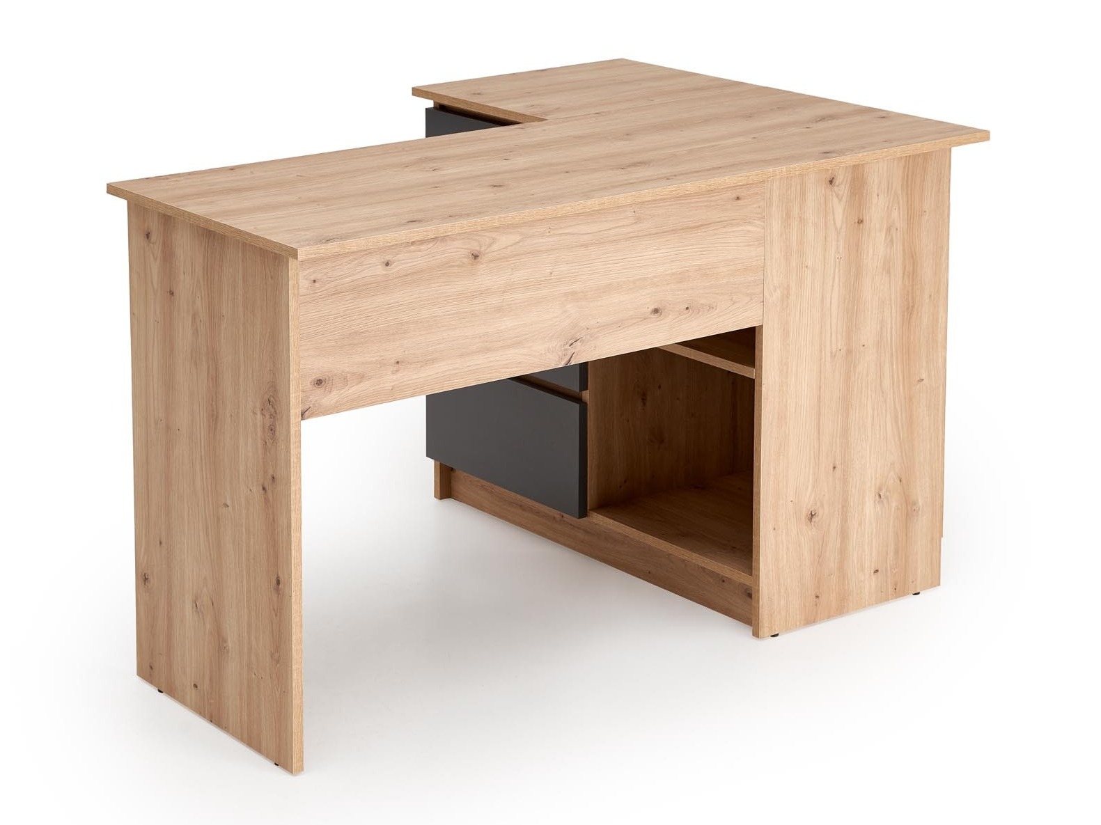 Kampinis darbo stalas Houston 1950 (Grafitas + Artisan ąžuolas)