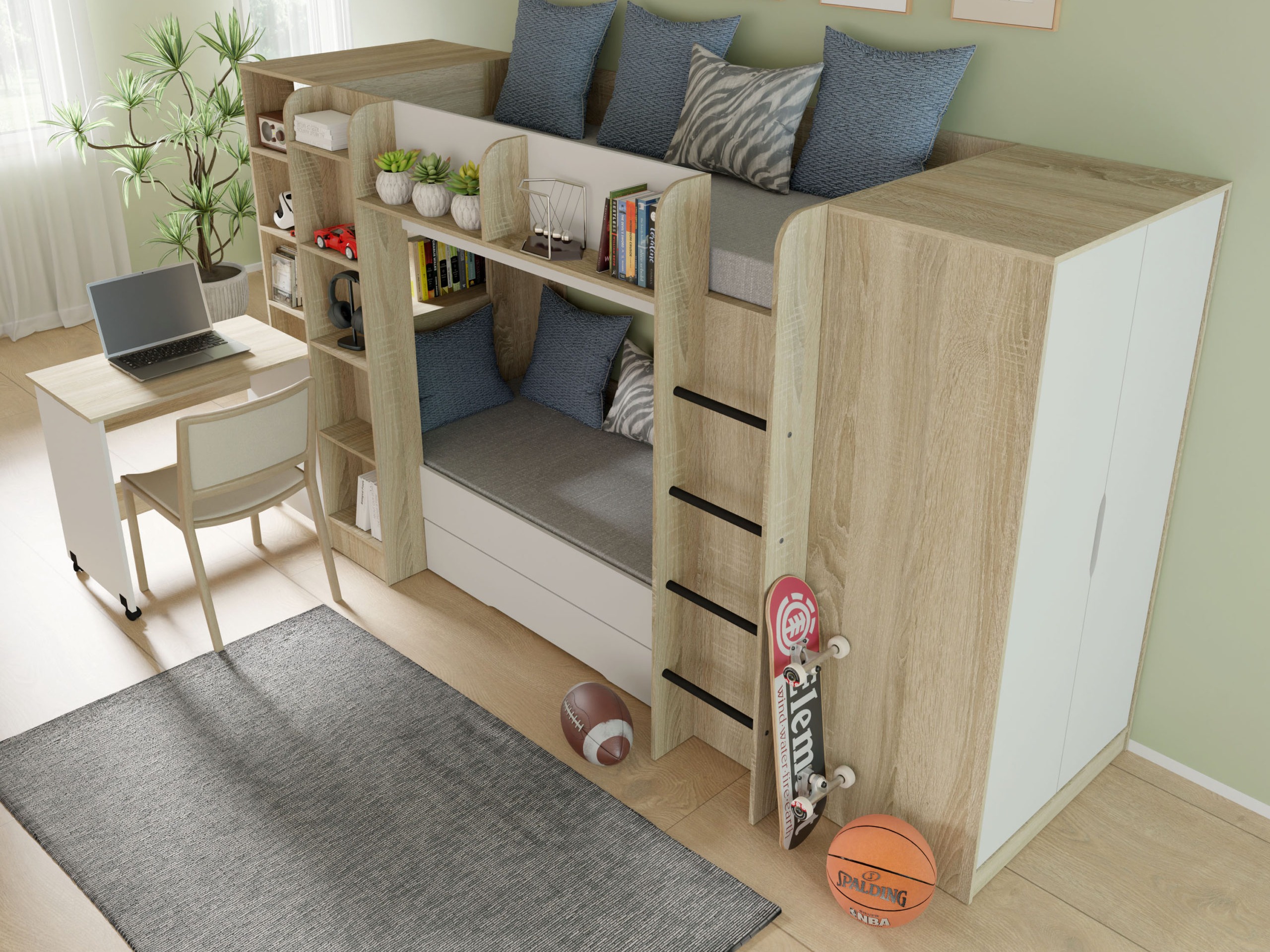 Spinta Elitenu 101 (Sonomos ąžuolas + Balta)