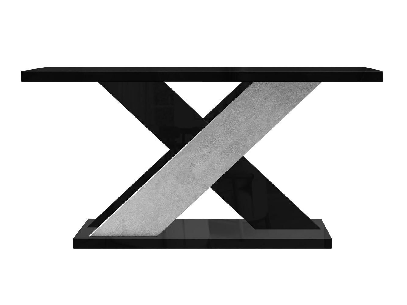 Žurnalinis staliukas Goodyear 116 (Blizgi juoda + Betonas)