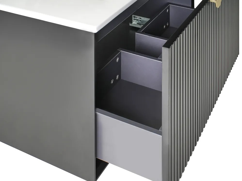 Pakabinama vonios spintelė praustuvui Berwyn 2871 (Juoda)