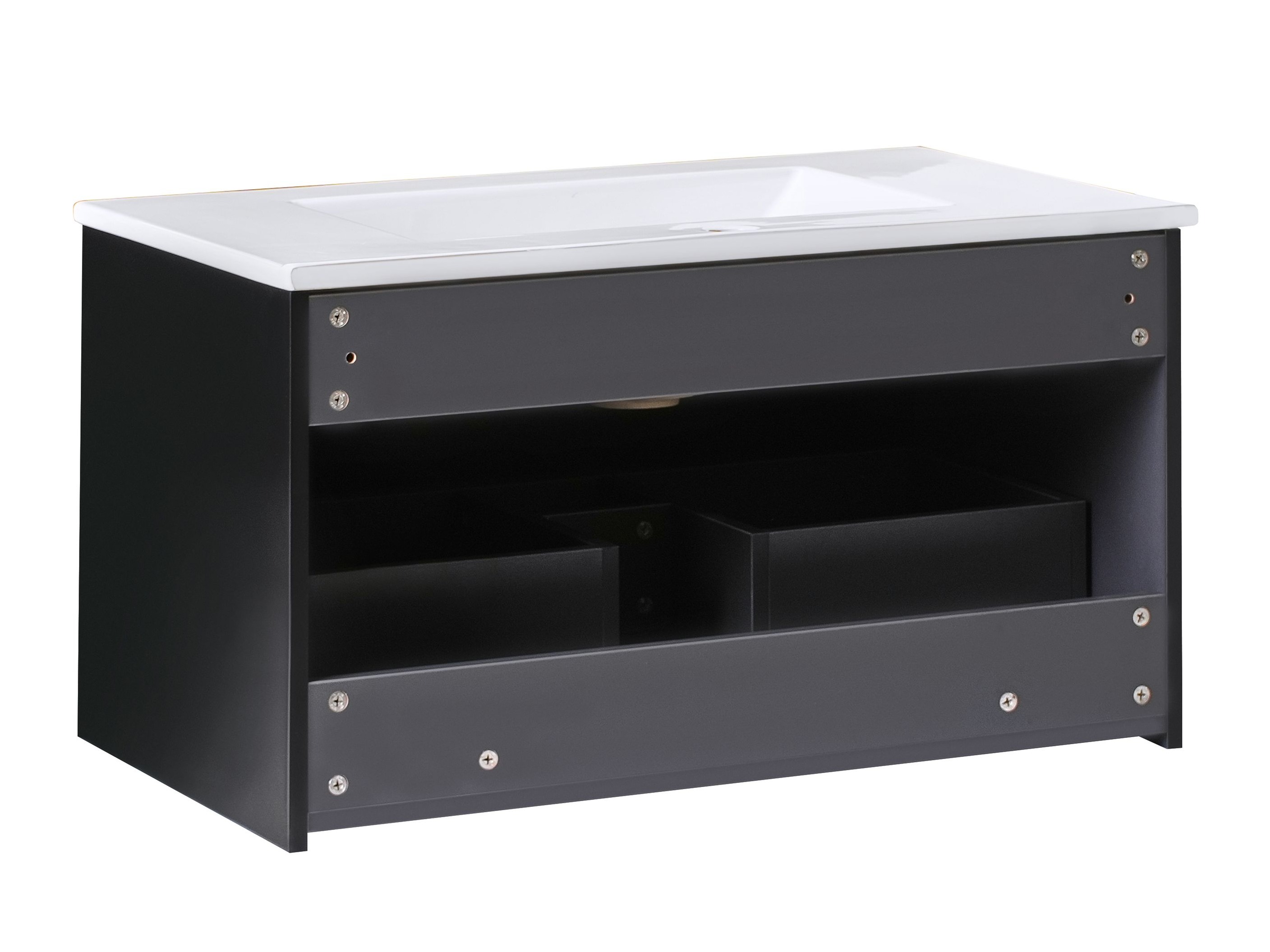 Pakabinama vonios spintelė praustuvui Berwyn 2871 (Juoda)