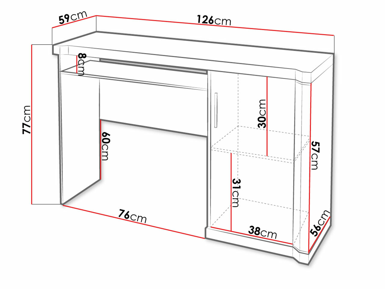 Darbo stalas Lorelie 112 (Trufel ąžuolas)