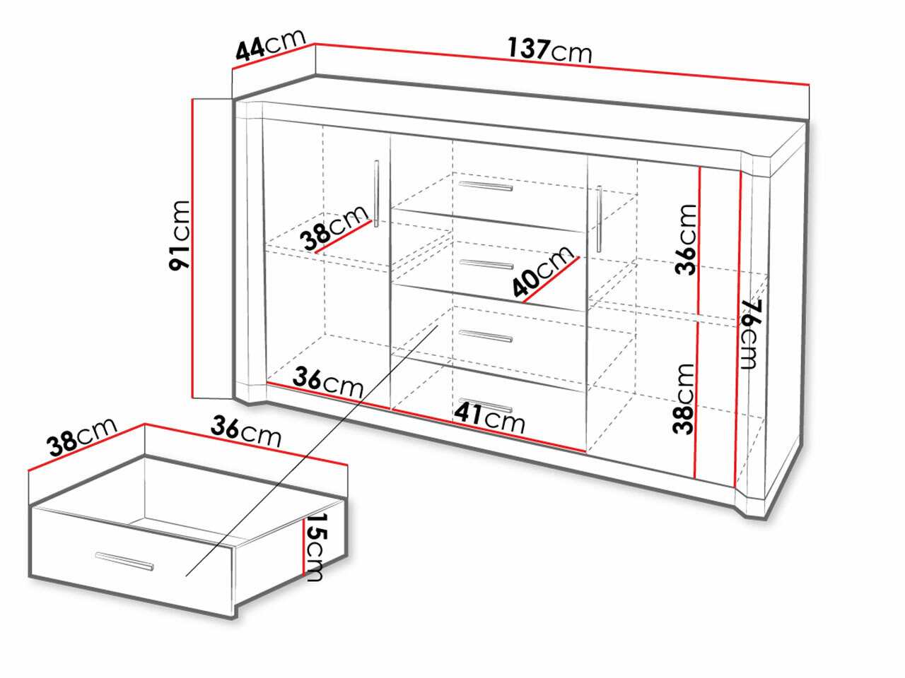 Komoda Lorelie 104 (Trufel ąžuolas)