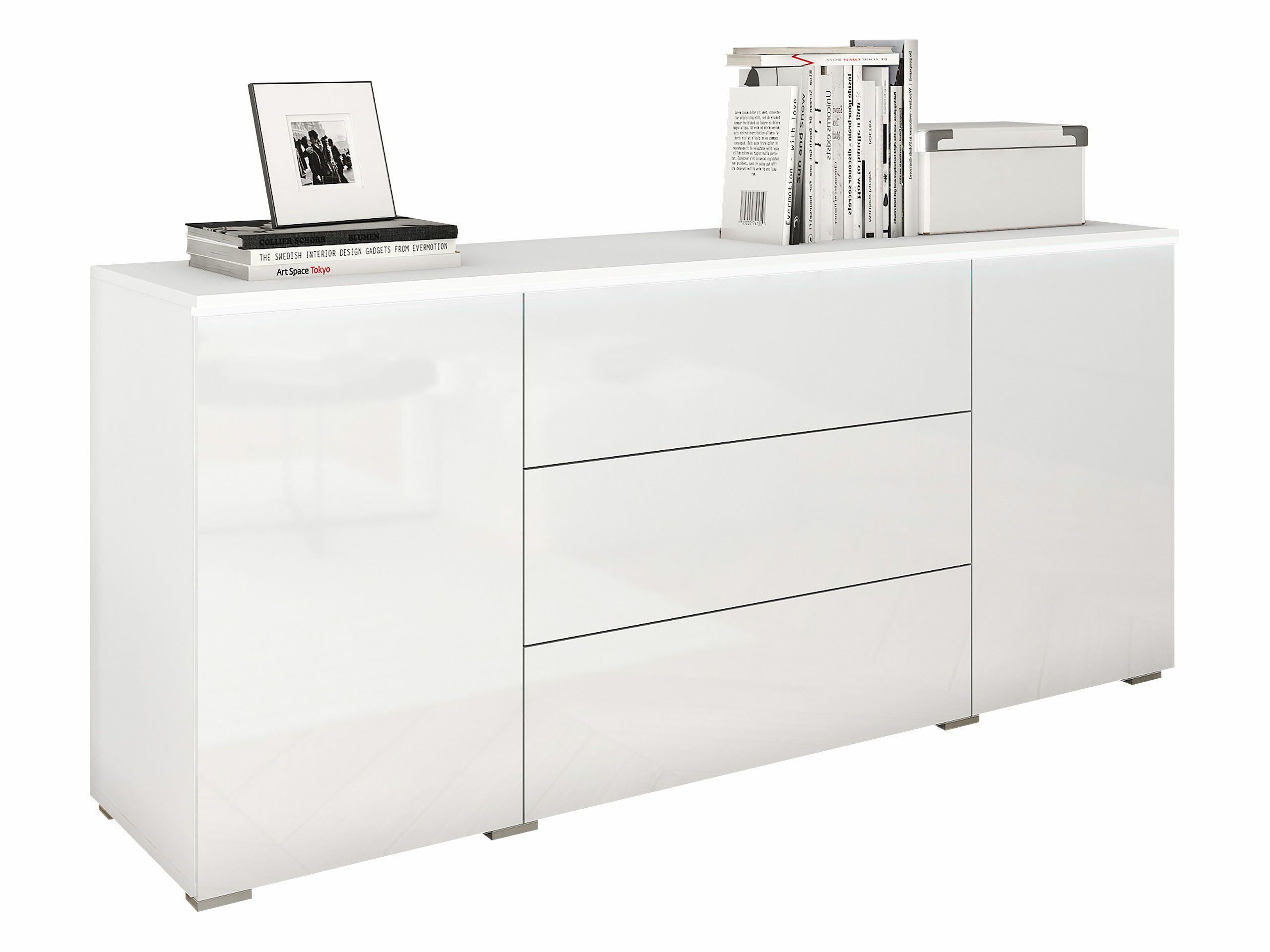 Komoda Mirfivo 102 (Balta + Blizgi balta)