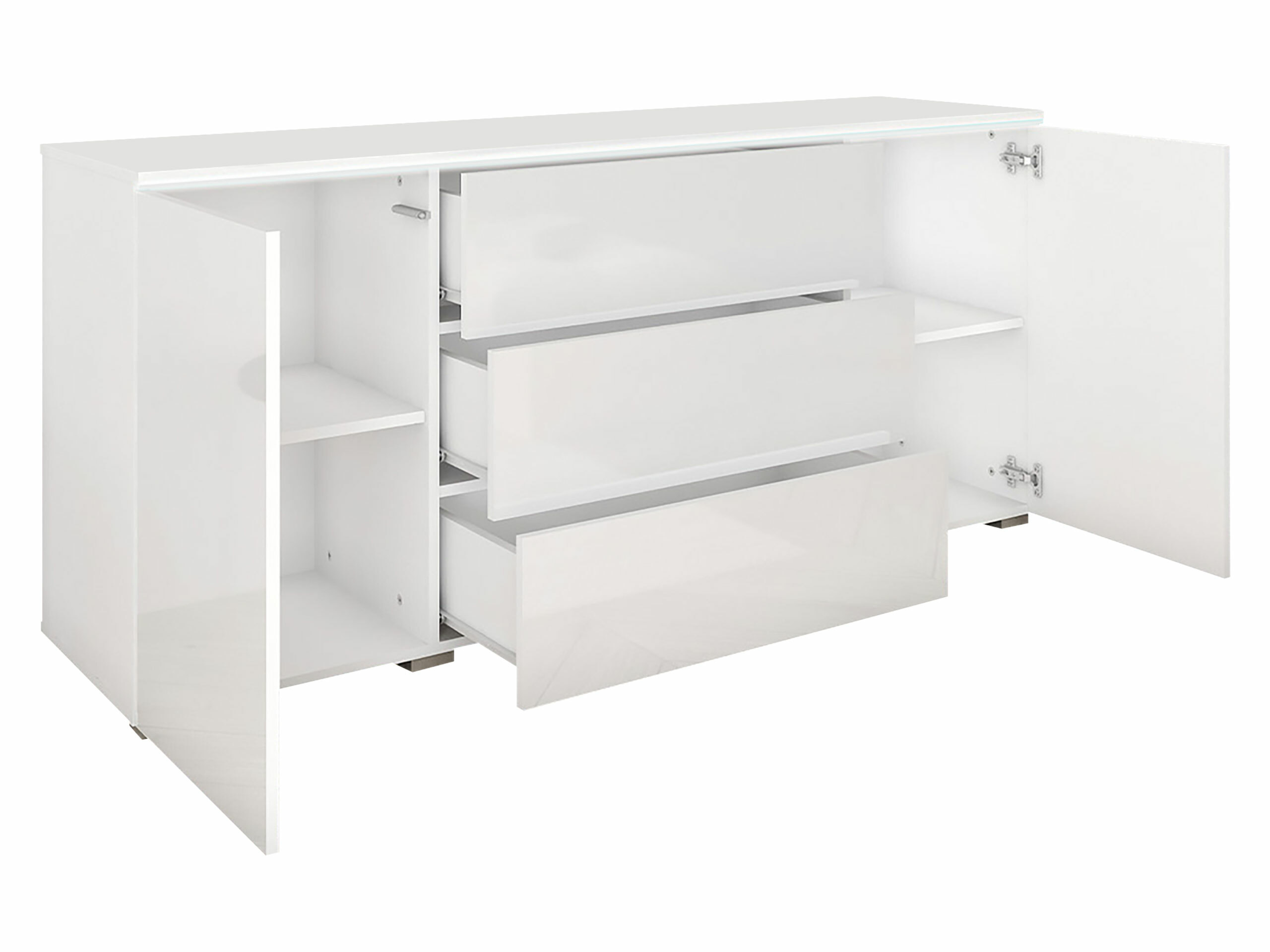 Komoda Sarasota 142 (Betonas + Blizgi balta)