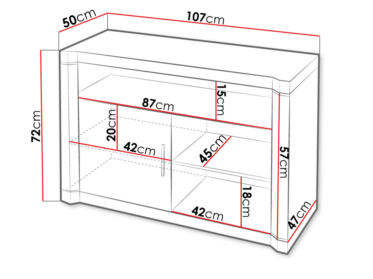 TV staliukas Lorelie 110 (Trufel ąžuolas)