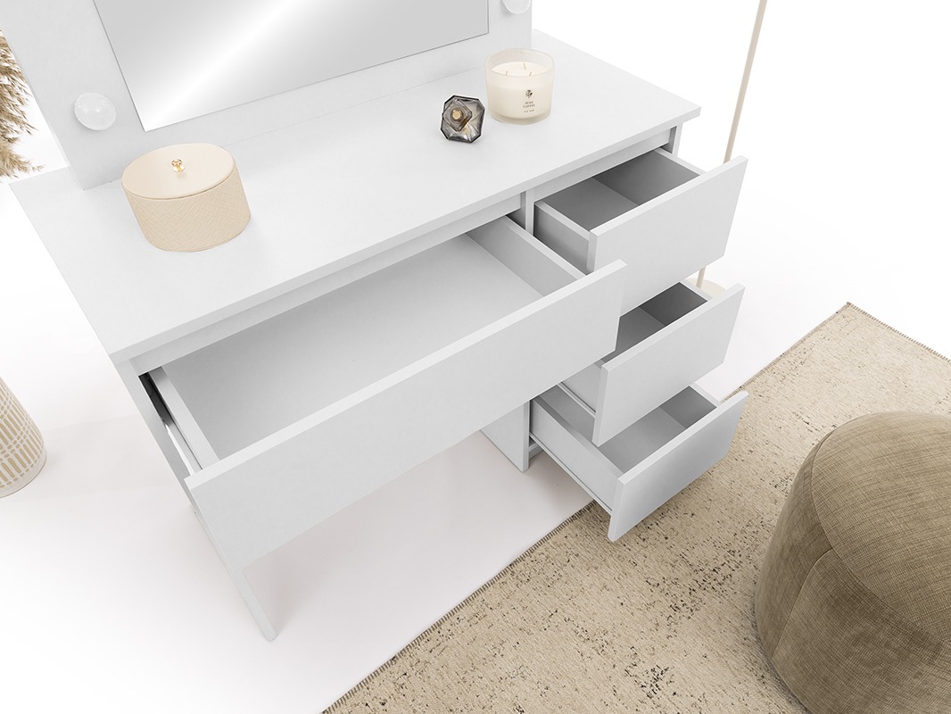 Makiažo staliukas Murrieta 194 (Balta)