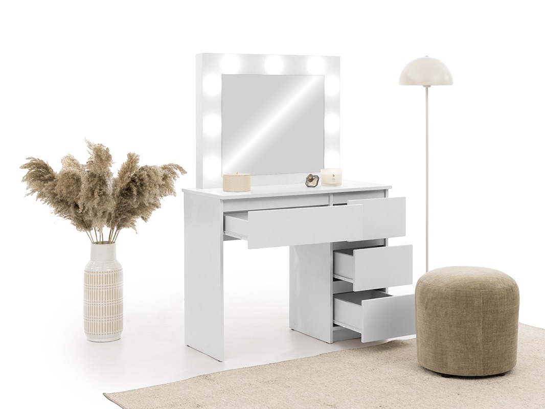 Makiažo staliukas Murrieta 194 (Balta)