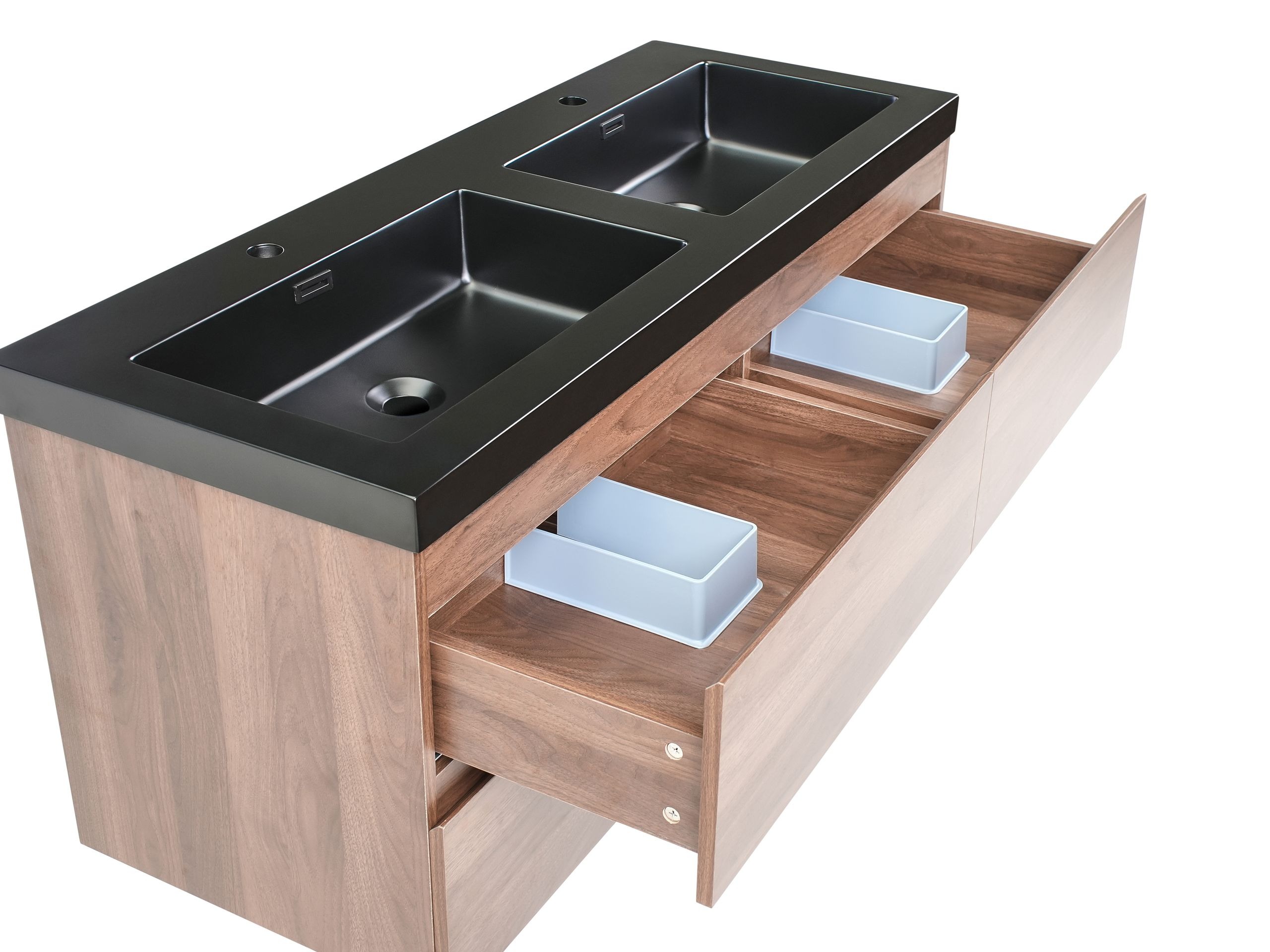 Pakabinama vonios spintelė praustuvui Berwyn 2873 (Tamsi ruda)