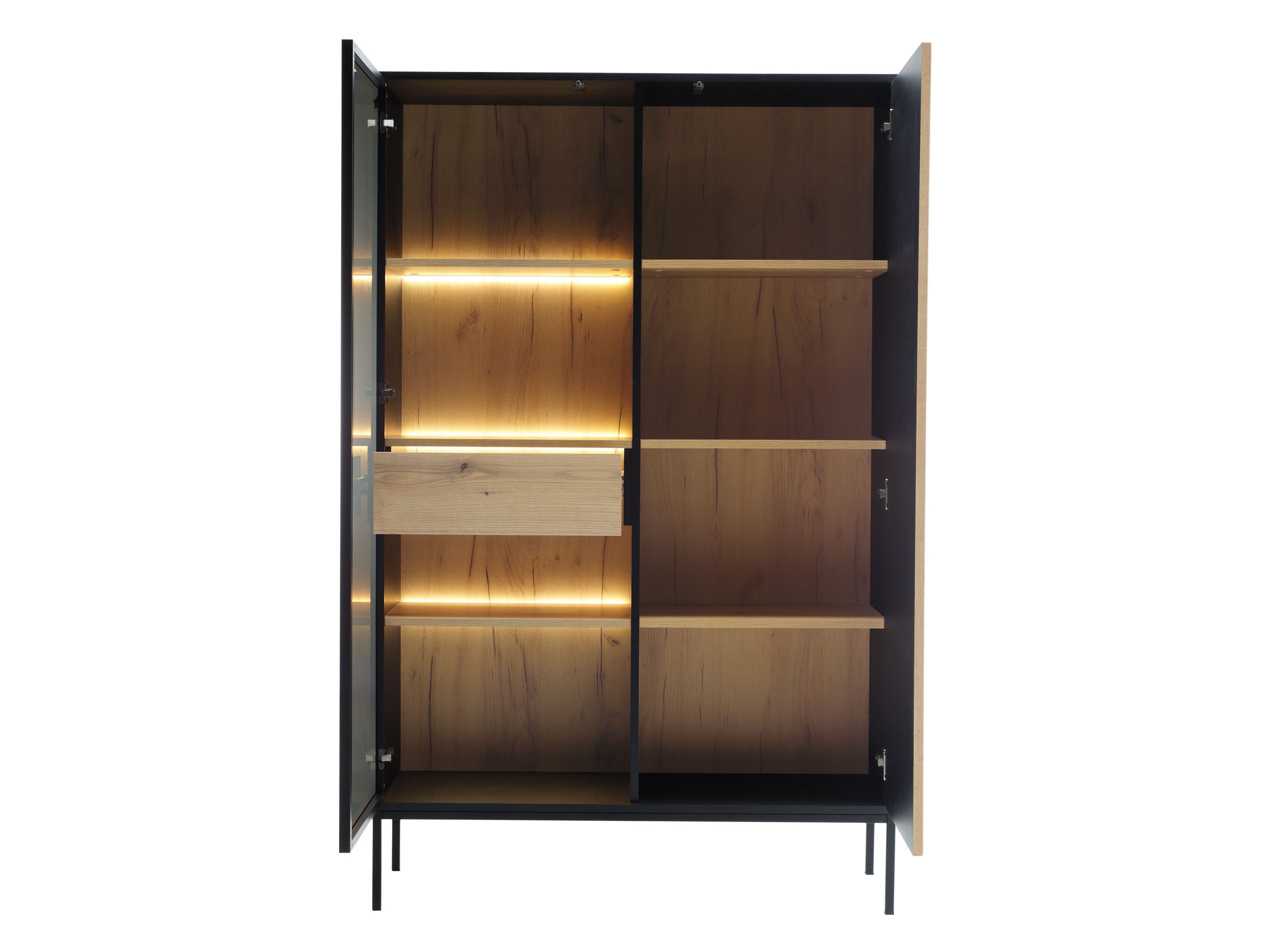 Svetainės komplektas Manal (Juoda + Votan ąžuolas)