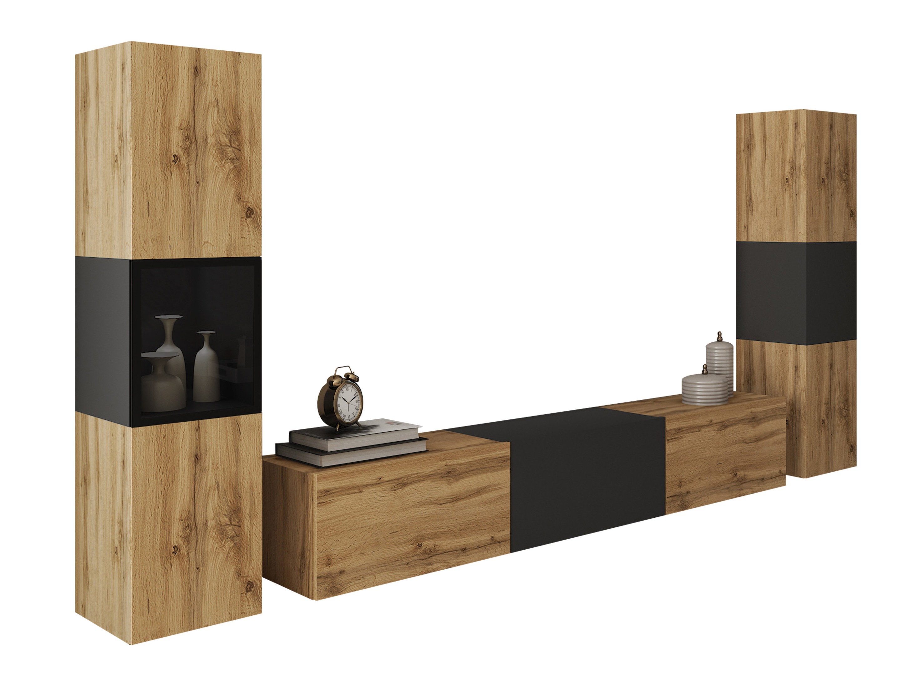 Svetainės komplektas Sarasota 193 (Votan ąžuolas + Grafitas)