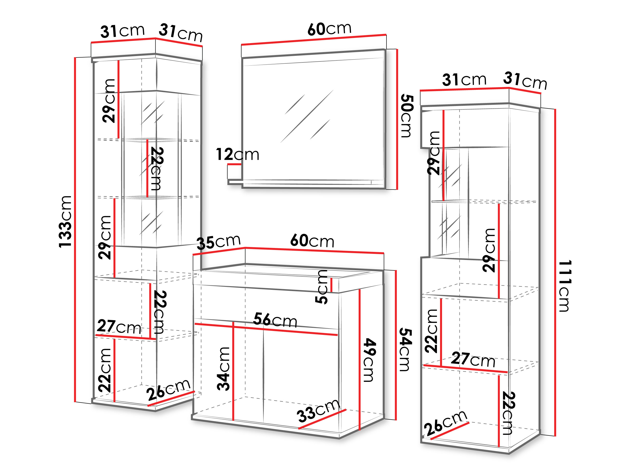 Vonios komplektas Sarasota 194 (Grafitas)