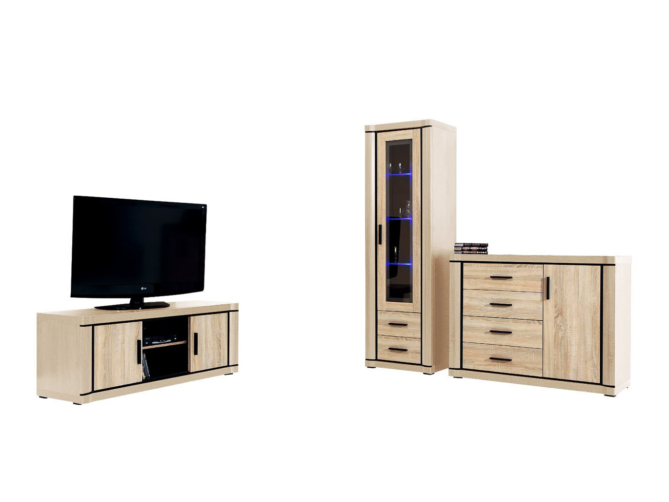 Svetainės komplektas Lorelie 122 (Sonomos ąžuolas)