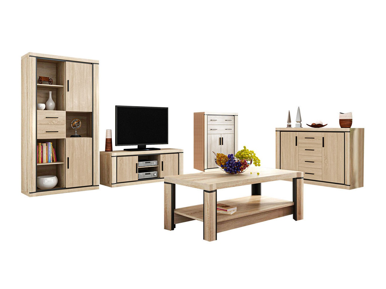 Svetainės komplektas Lorelie 124 (Sonomos ąžuolas)