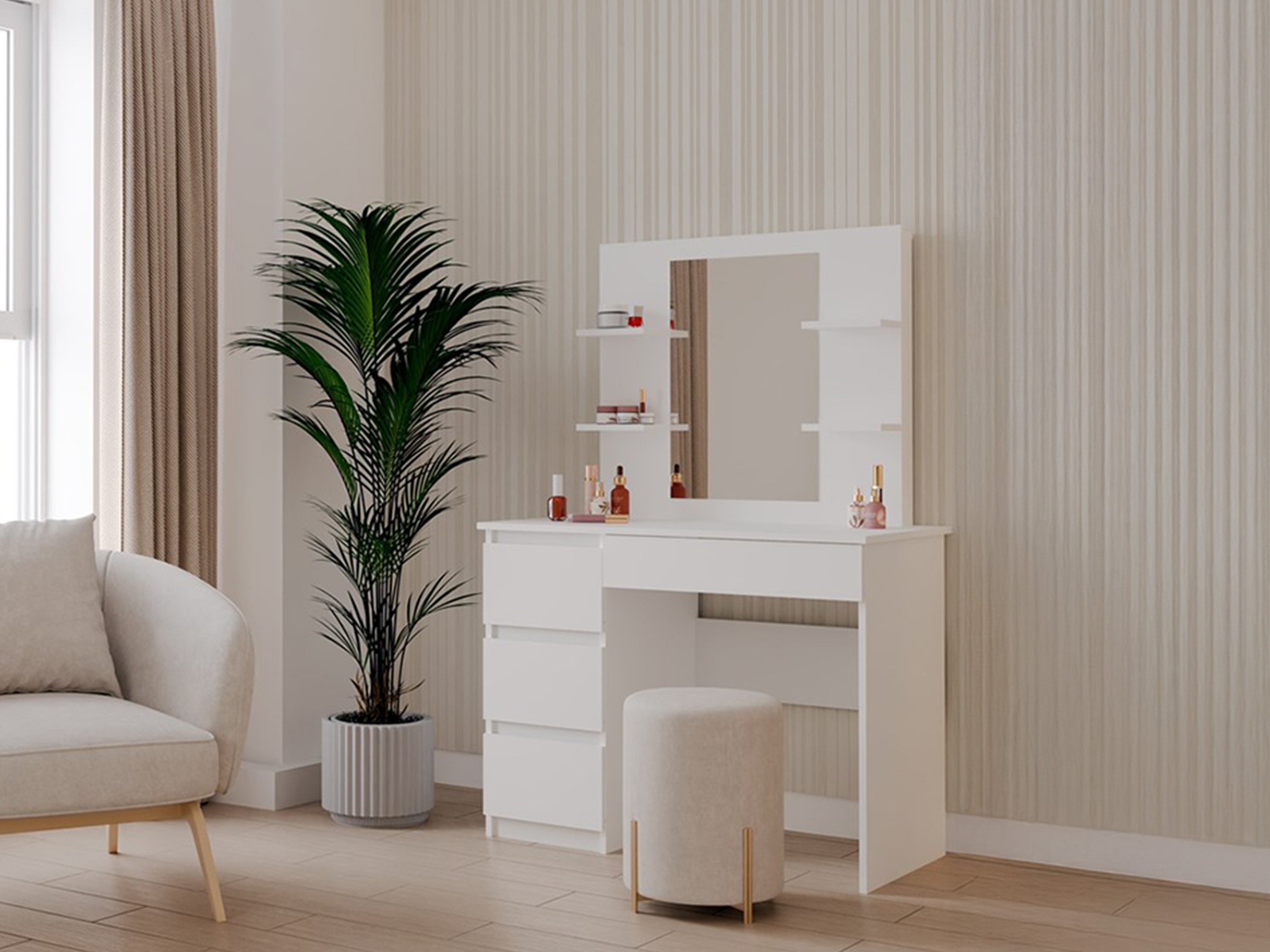 Makiažo staliukas Mandeville 351 (Kairinis)