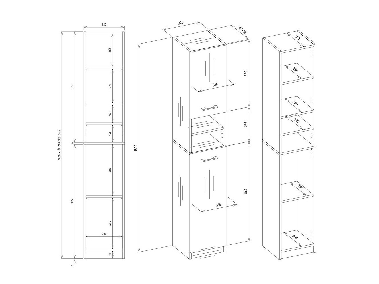 Pastatoma vonios spintelė Mandeville 152 (Balta + Balta gloss)