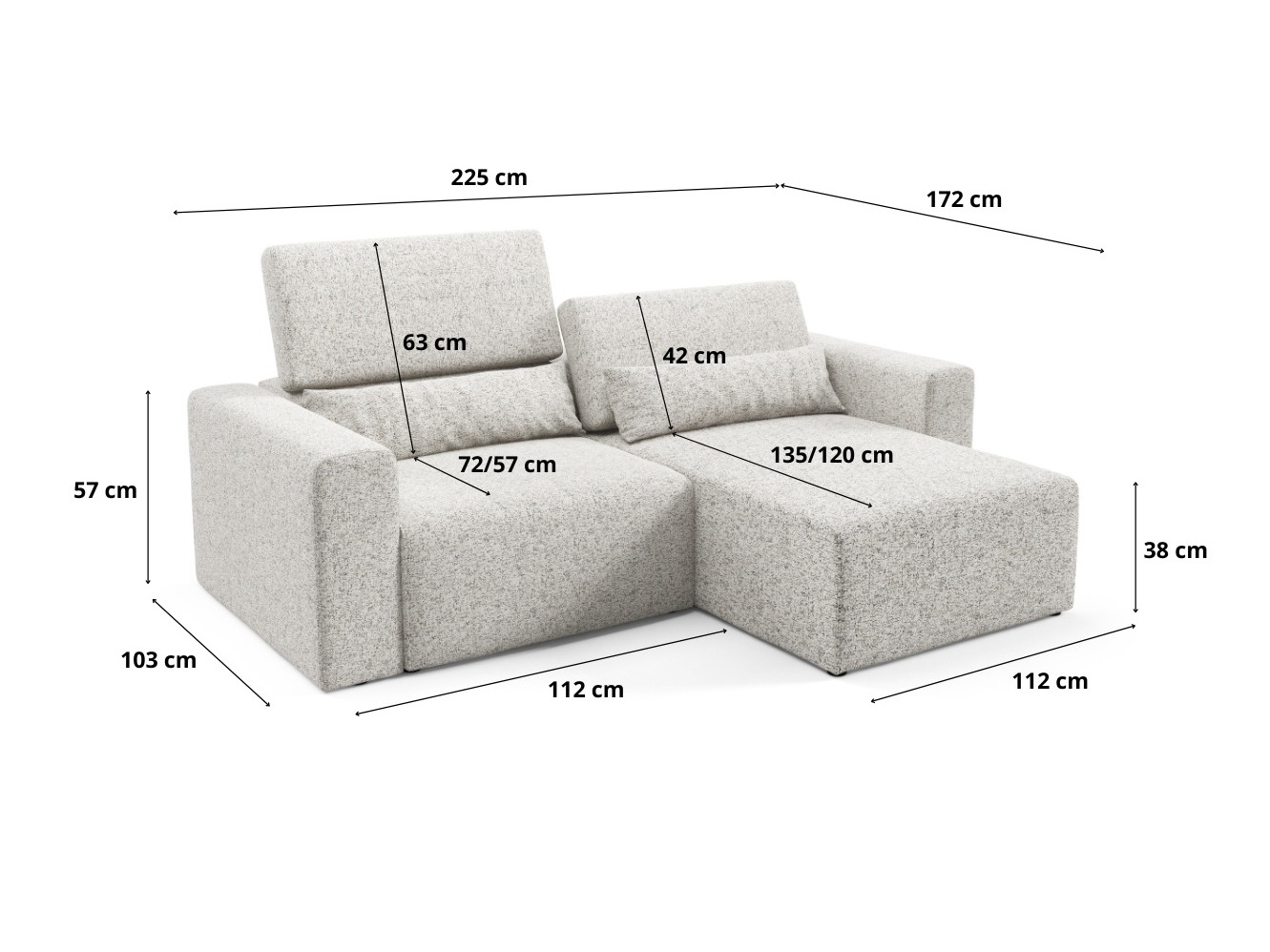 Modulinis minkštas kampas Virorle 105 (Puente 80)