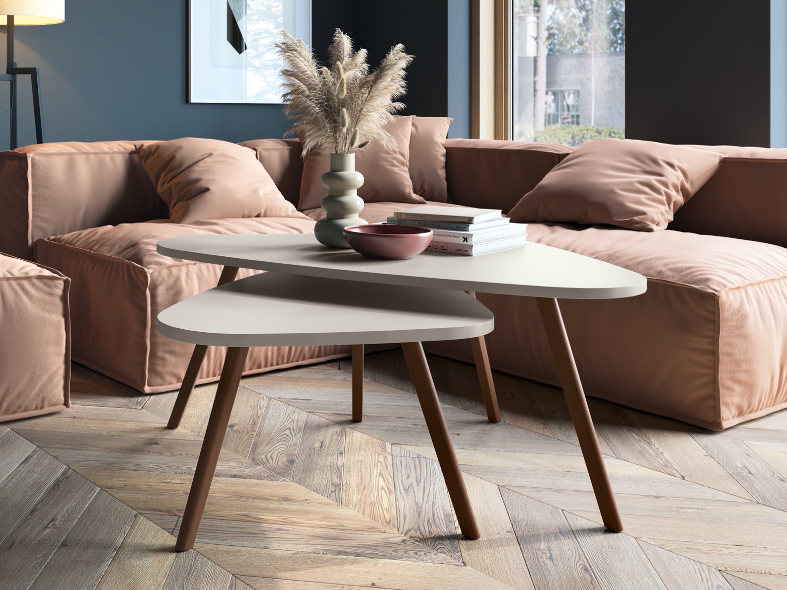 Žurnalinių staliukų komplektas Ontario 202 (Kašmyras + Graikinis riešutas)