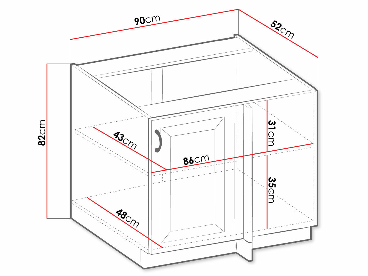 Modulinė spintelė su durelėmis Retro White 100
