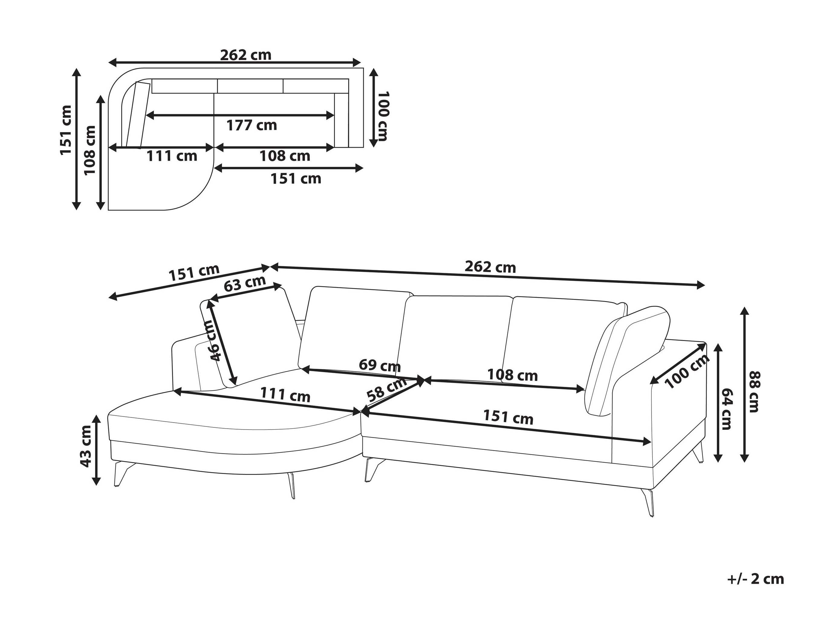 Minkštas kampas Berwyn 2890 (Pilka)