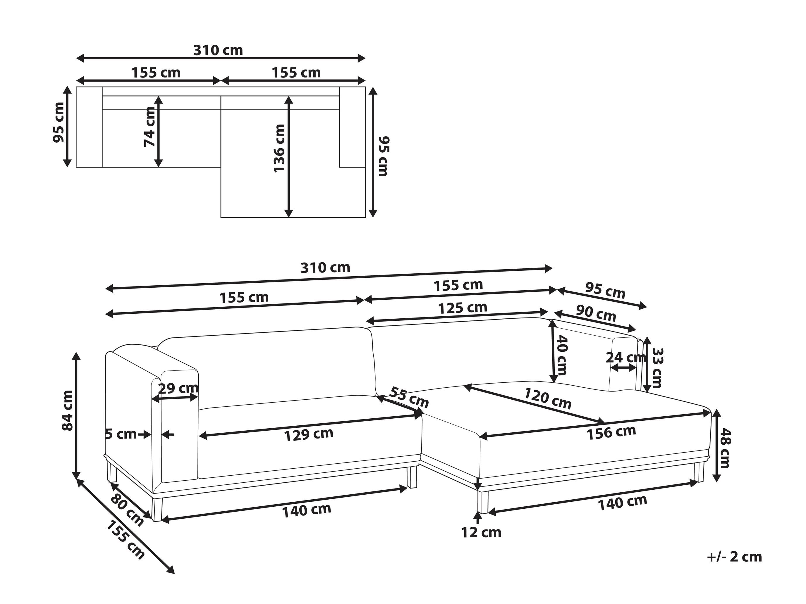 Minkštas kampas Berwyn 2798 (Balta)