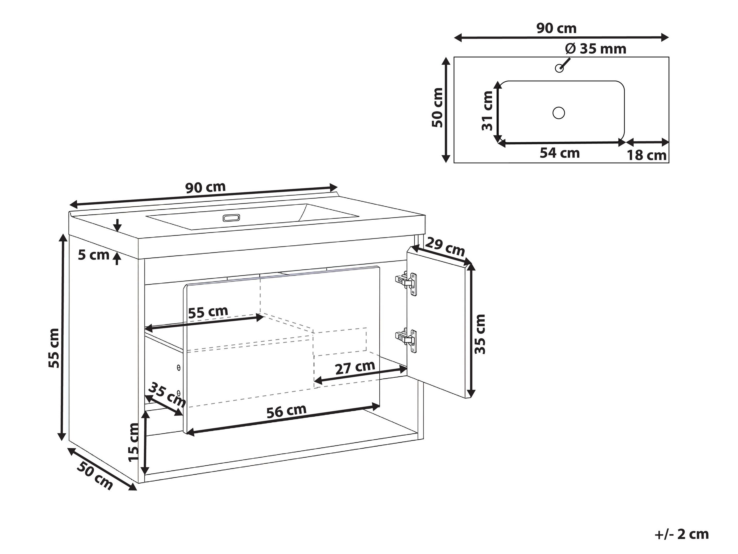 Pakabinama vonios spintelė praustuvui Berwyn 2897