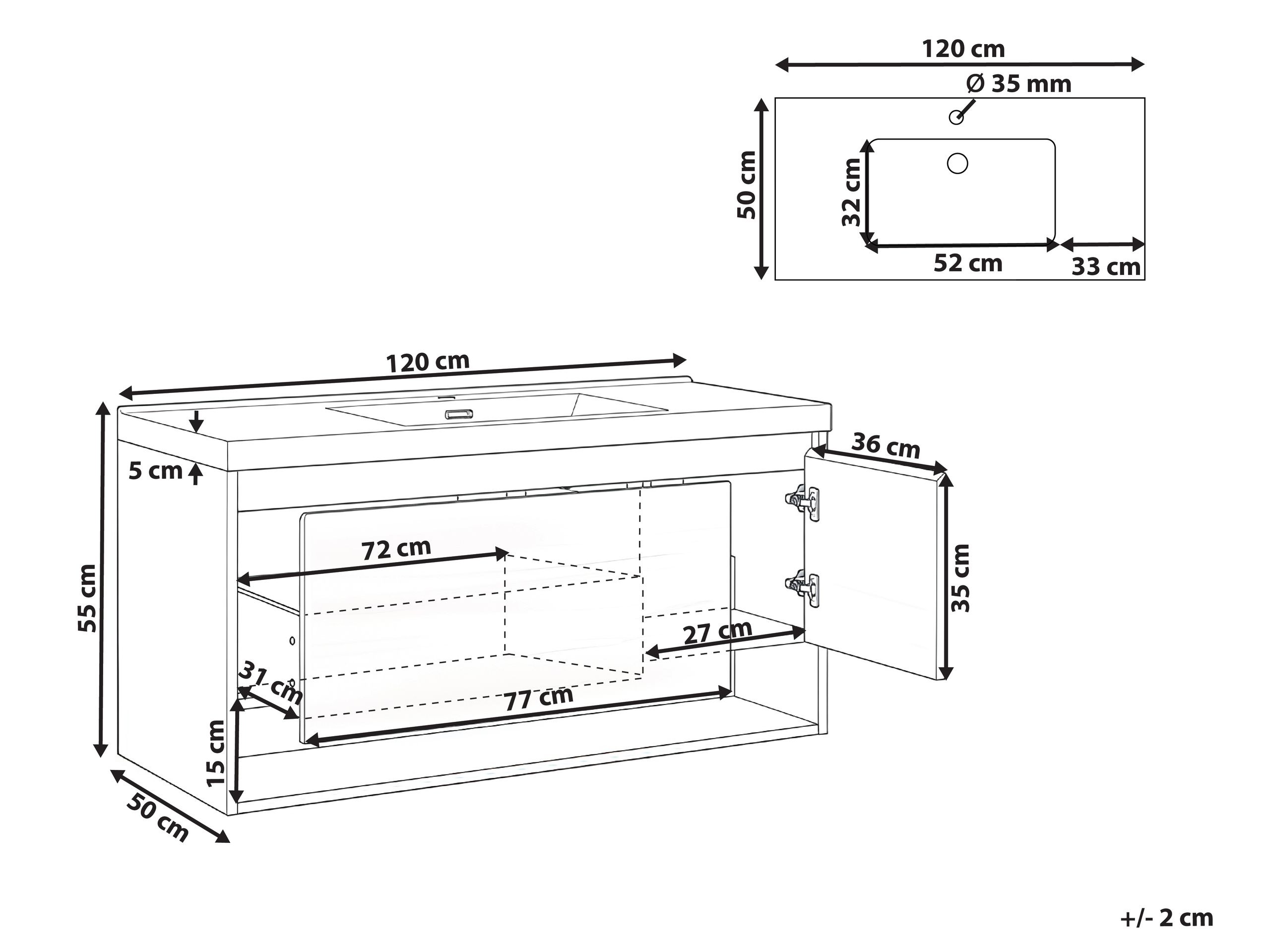 Pakabinama vonios spintelė praustuvui Berwyn 2898