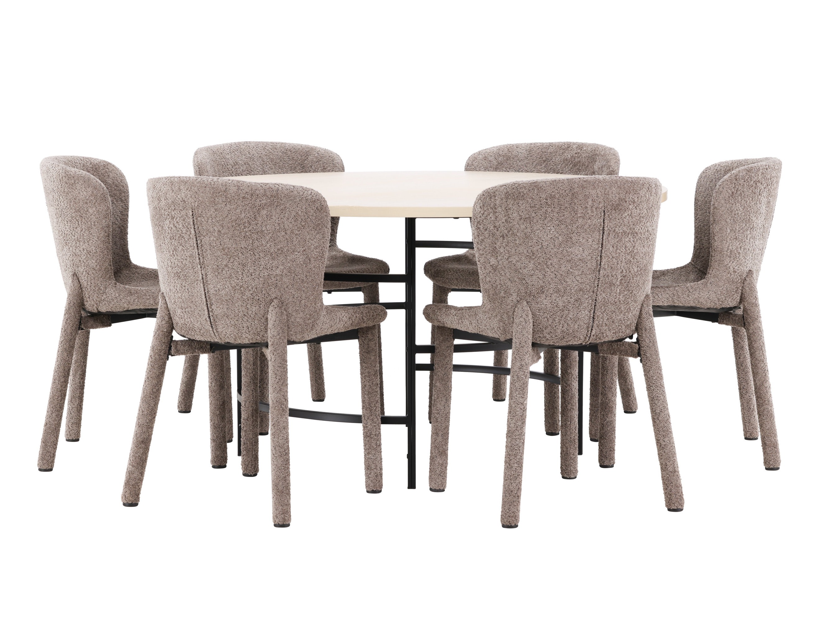 Valgomojo komplektas Dallas 4987 (Šviesi ruda + Juoda)