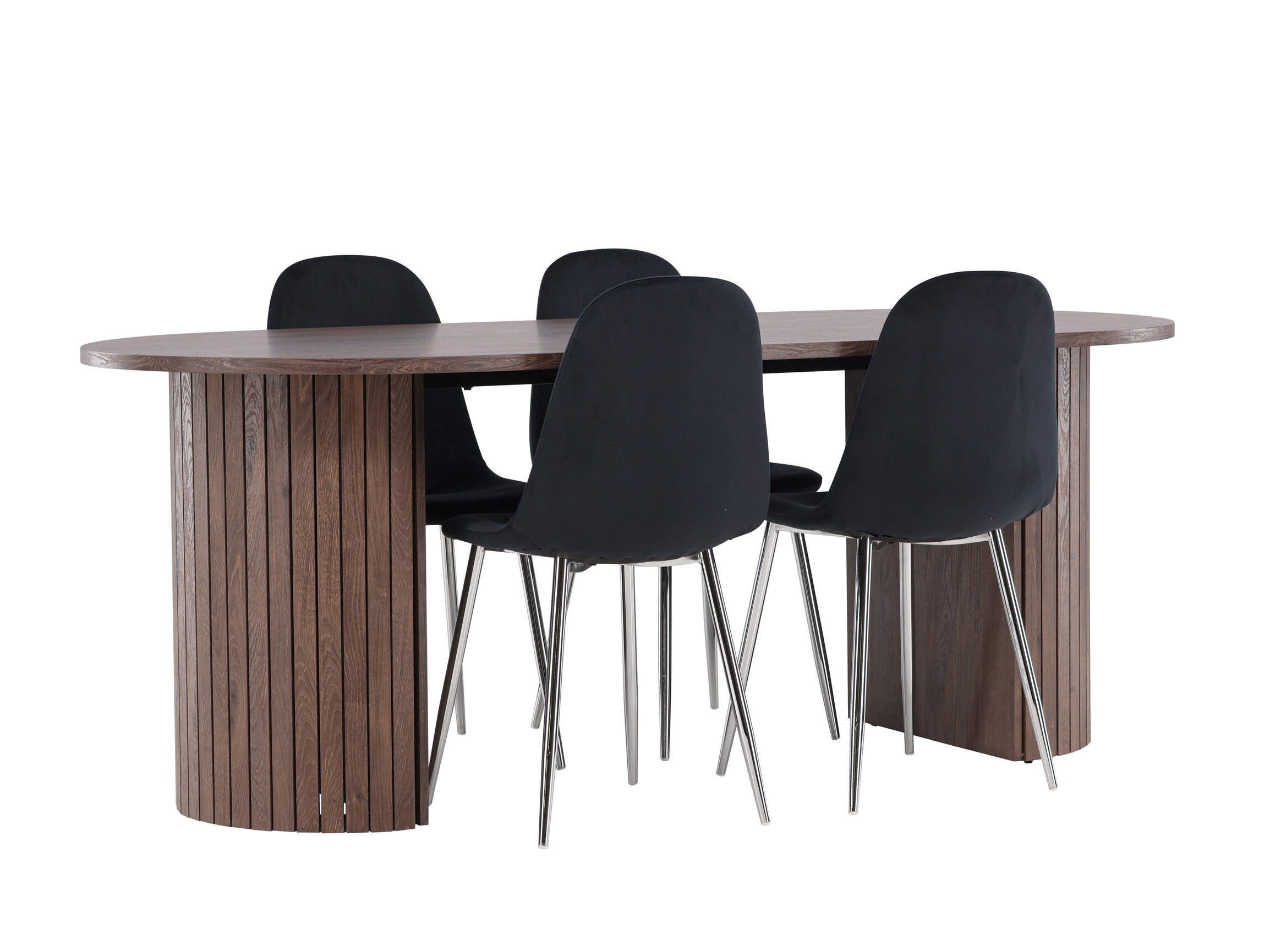 Valgomojo komplektas Dallas 4995 (Juoda + Sidabrinė)