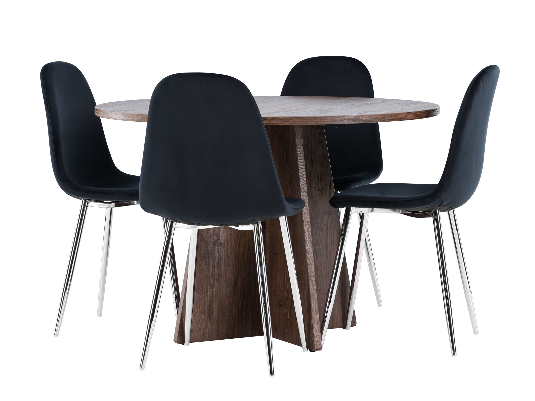 Valgomojo komplektas Dallas 5009 (Juoda + Sidabrinė)