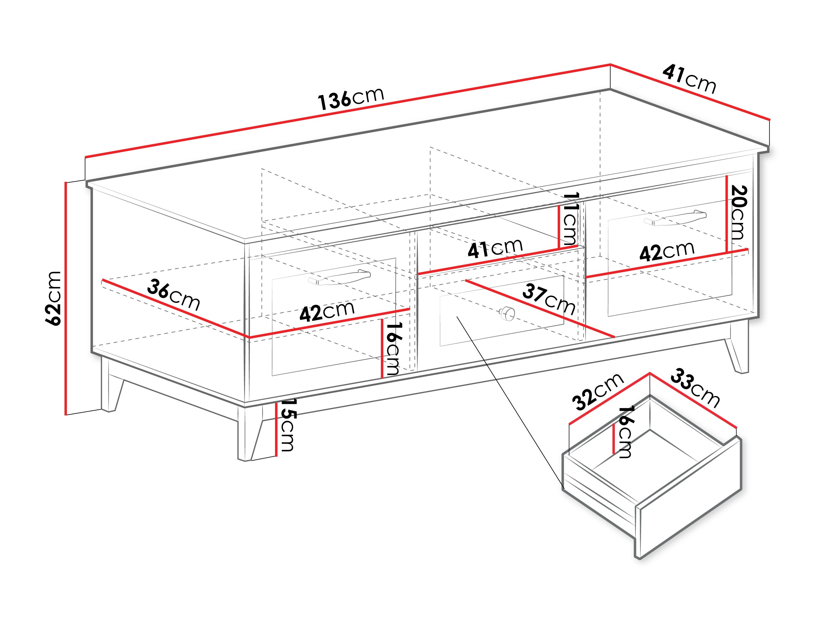 TV staliukas Sonfera 107