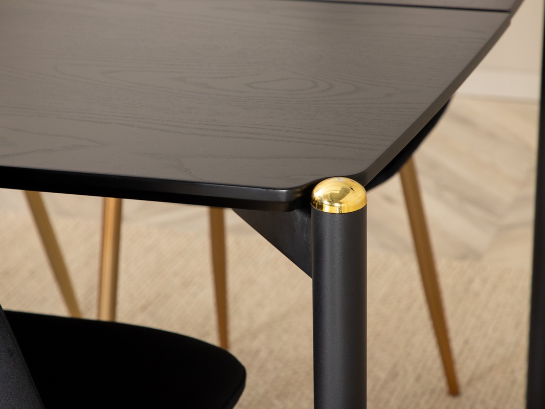 Valgomojo komplektas Dallas 5016 (Juoda + Auksinė)