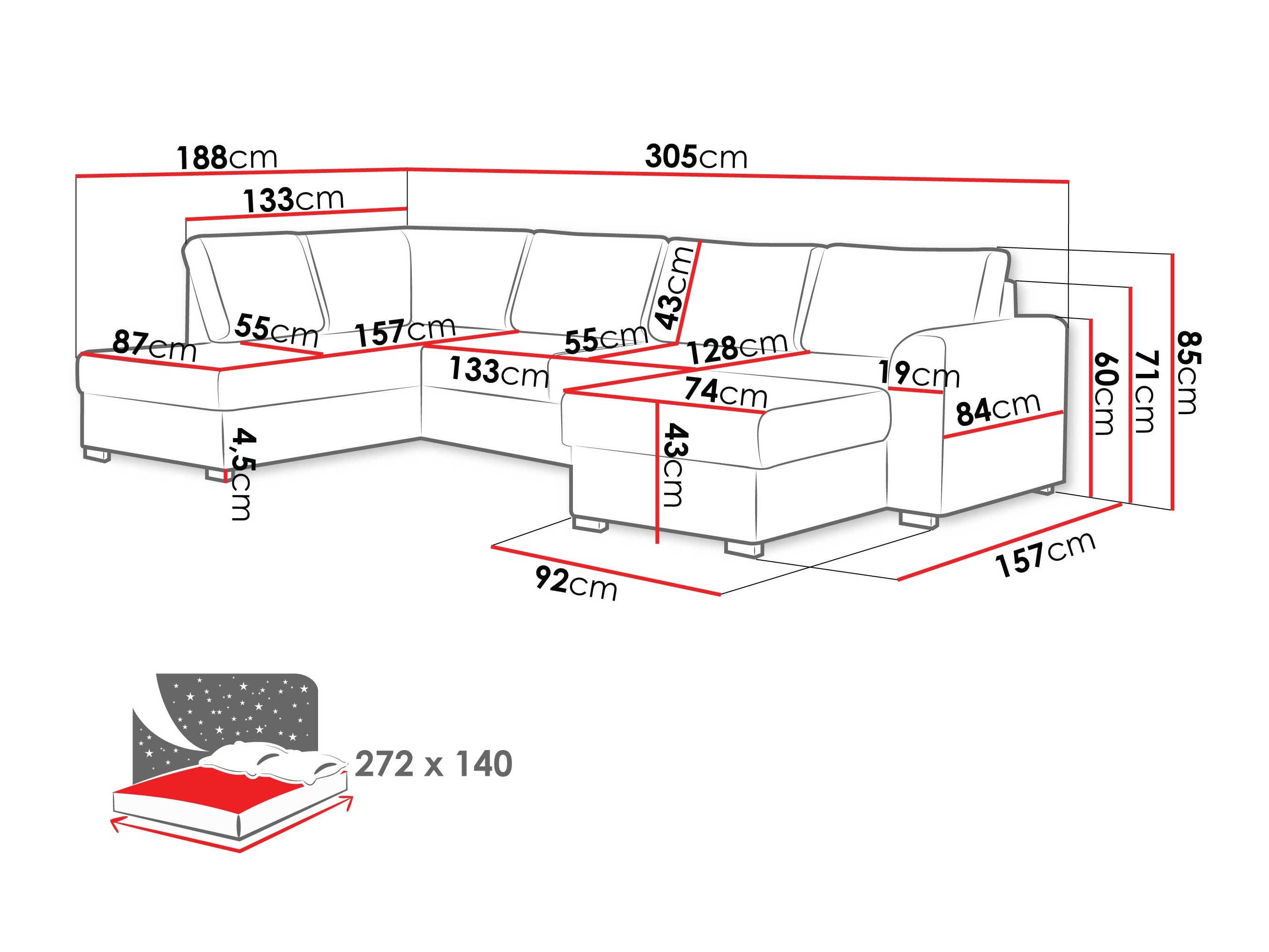 Minkštas kampas Comfivo 189 (Nazar 225.02)