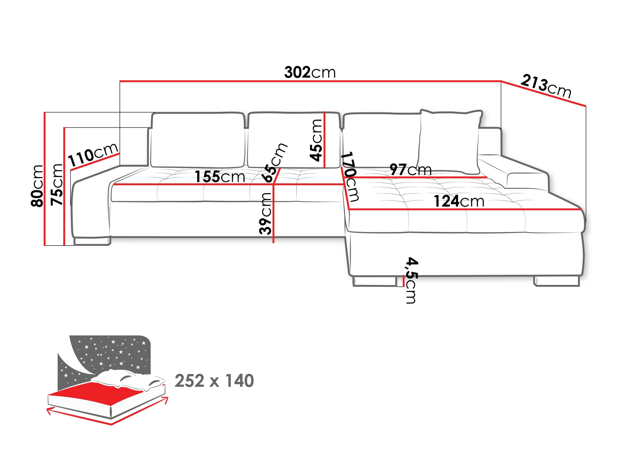 Minkštas kampas Comfivo Nitor II (Nazar 225.02)