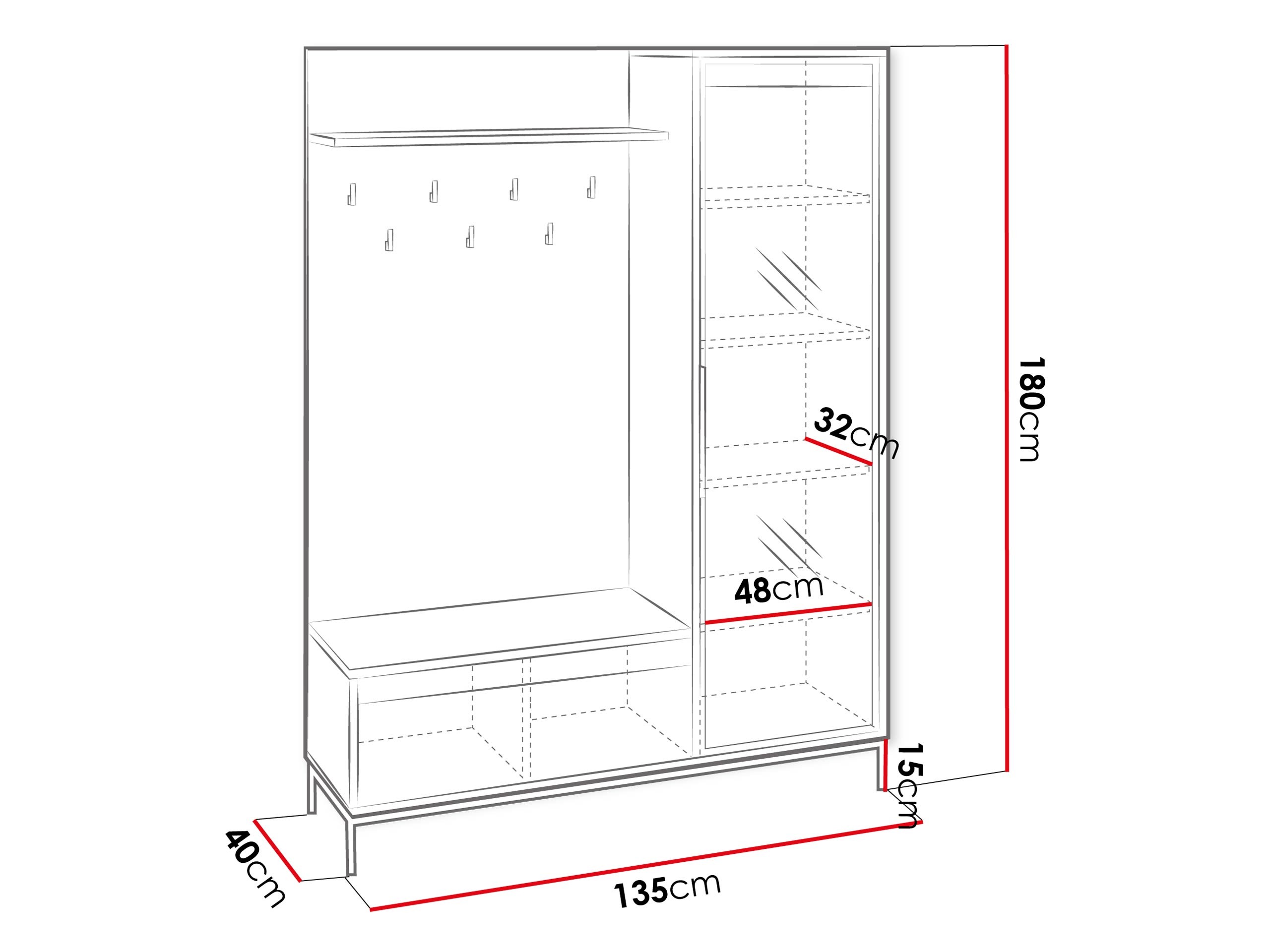 Prieškambario komplektas Comfivo Delruva 112 (Balta)