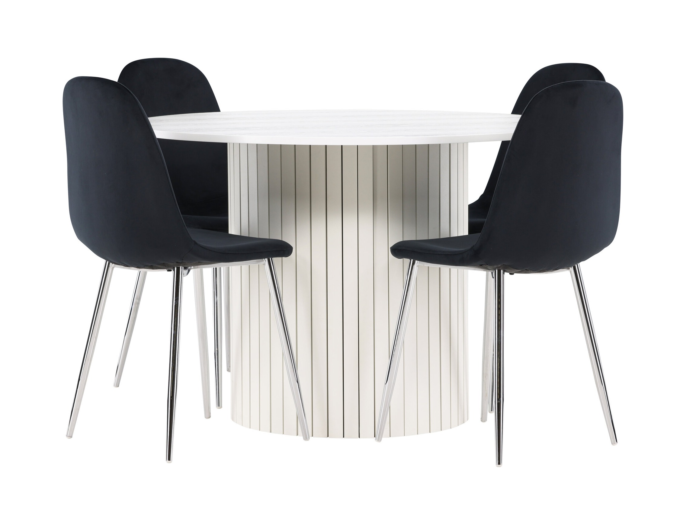 Valgomojo komplektas Dallas 5028 (Juoda + Sidabrinė)