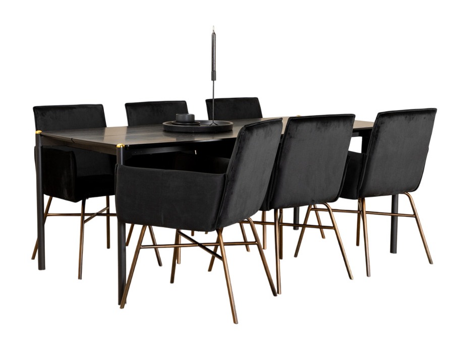 Valgomojo komplektas Dallas 5034 (Juoda + Varis)