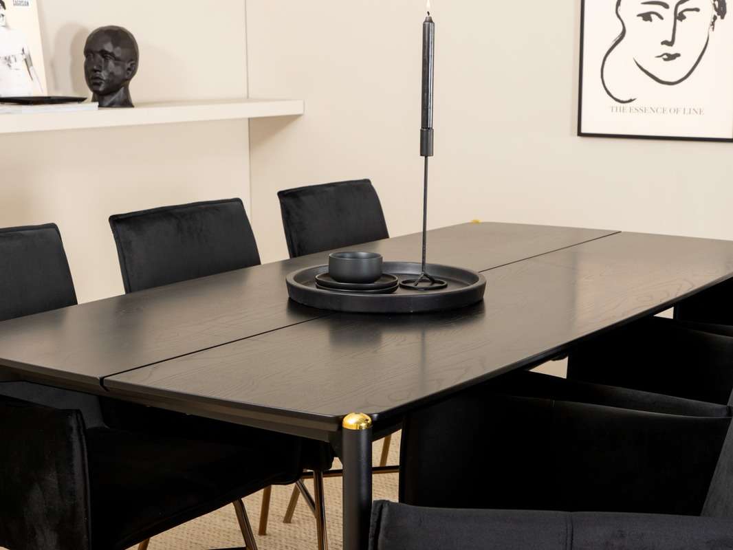 Valgomojo komplektas Dallas 5034 (Juoda + Varis)